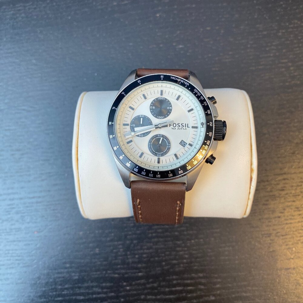 Fossil Men's Decker Chronograph Brown Leather Watch